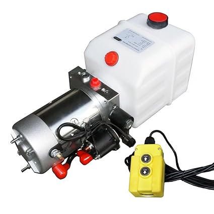Hydraulikaggregat, Hydraulikpumpe 12 V 180 bar 2000 Watt mit 4 Liter Tank und Kabelfernbedienung