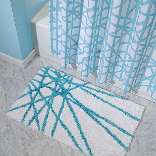 InterDesign Abstract Microfiber Bath Mat, Shower Rug for Master, Guest