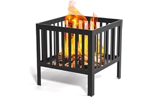 DANLUKE 15.7 inch Small Fire Pit for Outside, Outdoor Wood Burning Fire Pit, Small Bonfire Pit,Firepit Bowl for Patio Camping Backyard Deck Picnic Porch