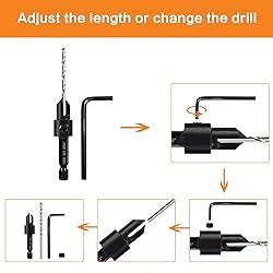 5-pc Woodworking Countersink Counterbore Drill Bit