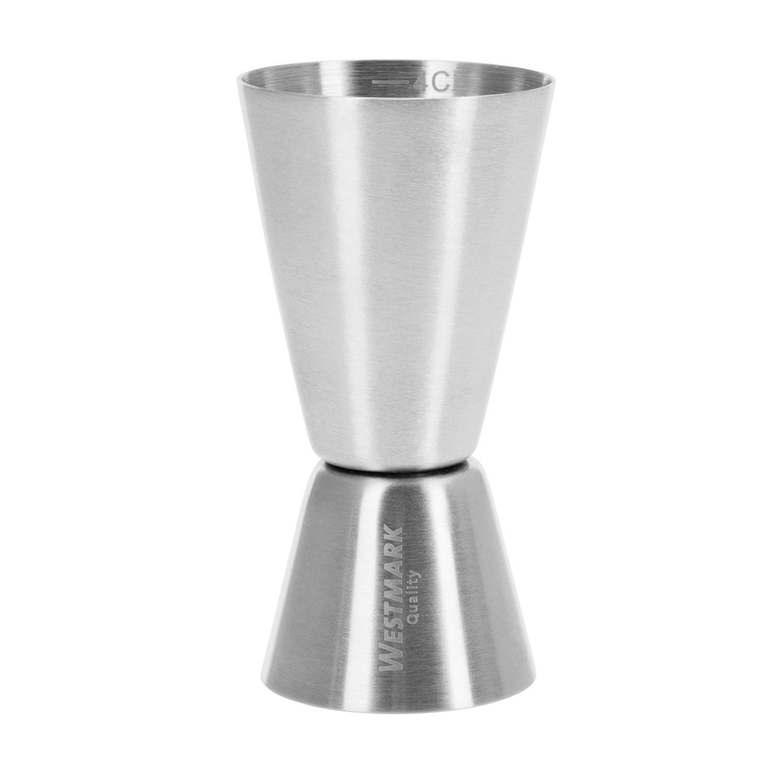 Westmark Jigger for cocktails, Small measuring cup, 2 units: 2/4 cl, Stainless steel, Silver, 62772260