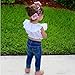 2PCS/ Set Toraway Toddler Kid Baby Girl Off Shoulder Solid Blouse Tops+ Jeans Pants Clothes Outfit (2T, White)