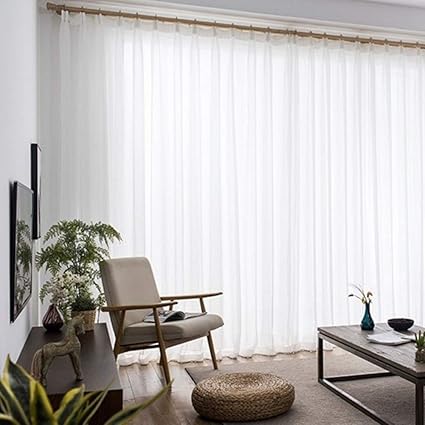 Solid Sheer Curtains 51x59inch Semi Shade Draperies Thin Sheer