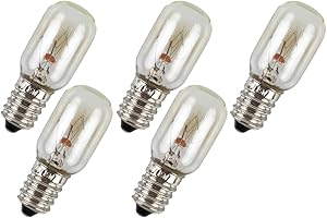 Ciieeo 5pcs 15W E14 Refrigerator Light Bulbs Warm White Fridge Lamp Replacement for Home Appliances