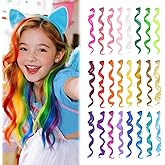 Dreamlover Hair Accessories for Girls, Colored Hair Extensions for Kids, Crazy Hair Day Accessories, 24 Pieces