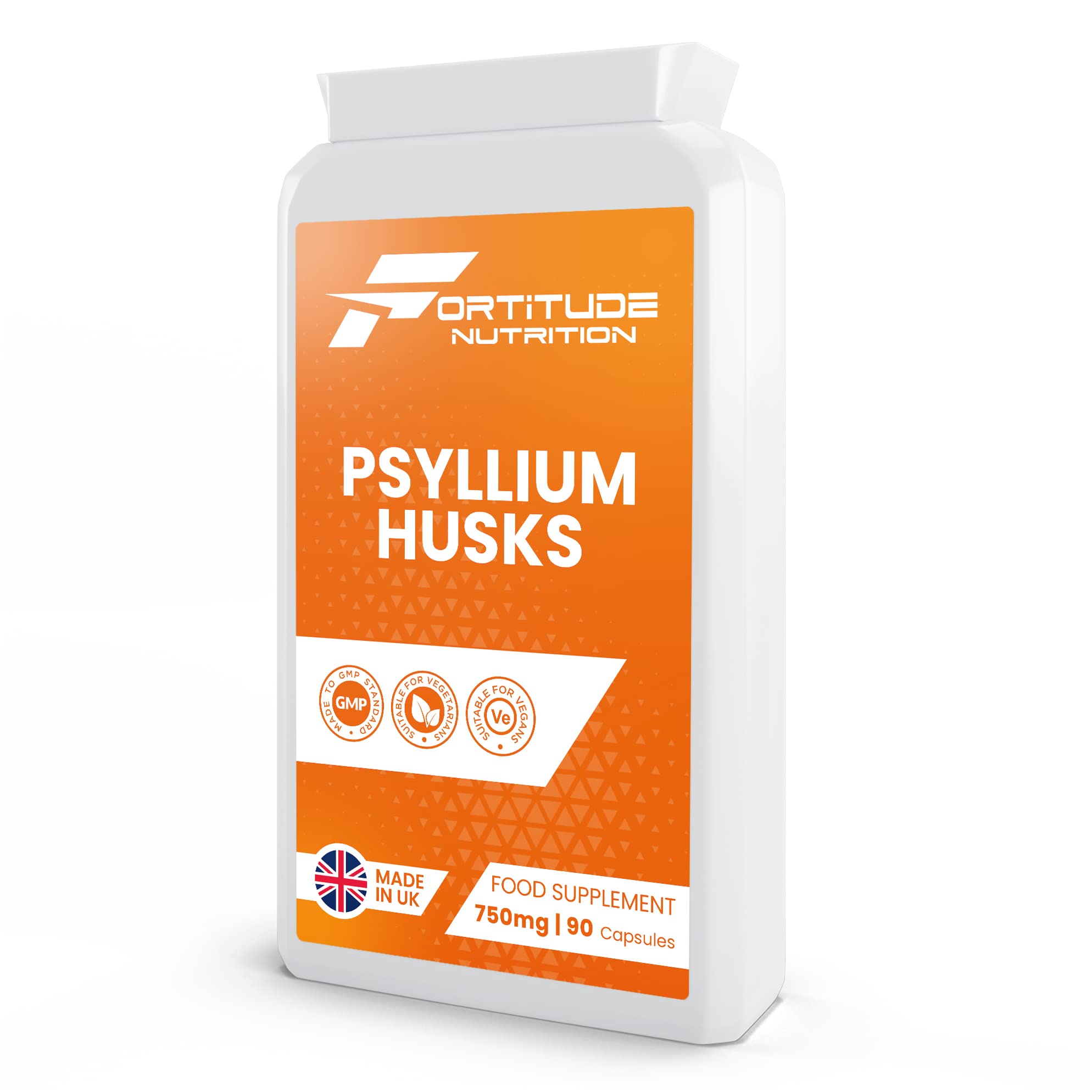 Psyllium Husks Capsules | Psyllium Husk Fiber Supplement | Natural Soluble Fibre Supplements 750mg 90 Vegan Capsules | for Digestion, Colon Cleanse Weight Loss & Bowel Health, Keto Friendly
