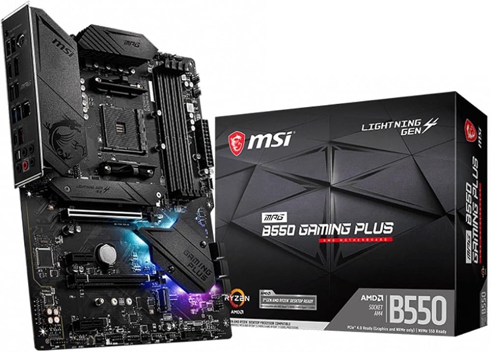 MSI MPG B550 GAMING PLUS Motherboard ATX AM4 AMD Ryzen 3rd Gen DDR4 PCIe 4.0 M.2