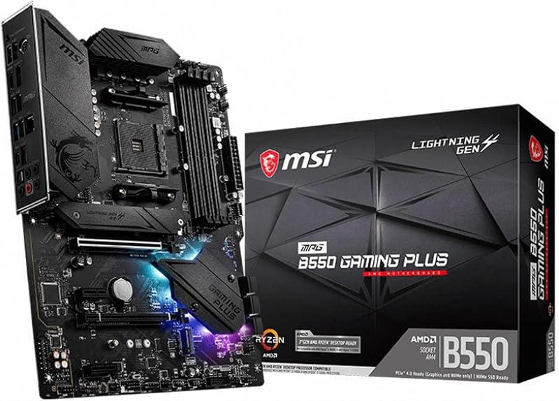 MSI MPG B550 GAMING PLUS Motherboard ATX AM4 AMD Ryzen 3rd Gen DDR4 PCIe 4.0 M.2