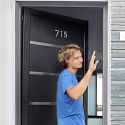 3 Inch Modern House Numbers, Brushed silver Mailbox
