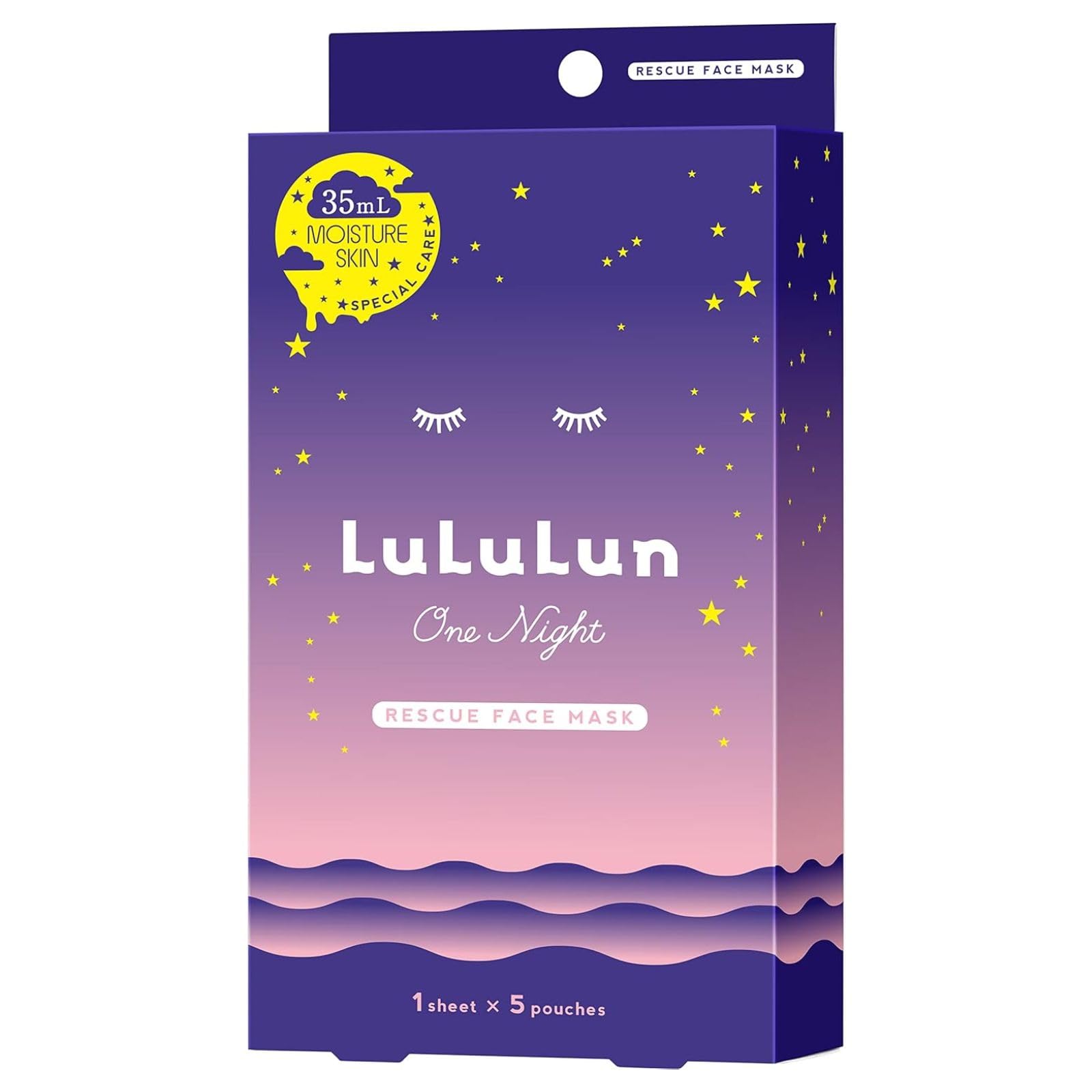 Lululun One Night Rescue Moisturizing Face Mask 5psc