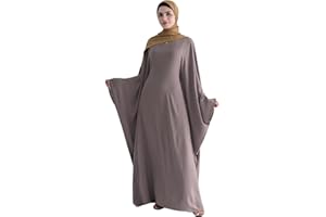 KHALAT Muslim Abaya Dress Women Middle East Arabian Prayer Robe Batwing Maxi Kaftan Abaya Dress with Hijab