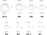 Yibaijia 360Pcs Stainless Steel Flat Washers M2-M10 Metric Set view 2