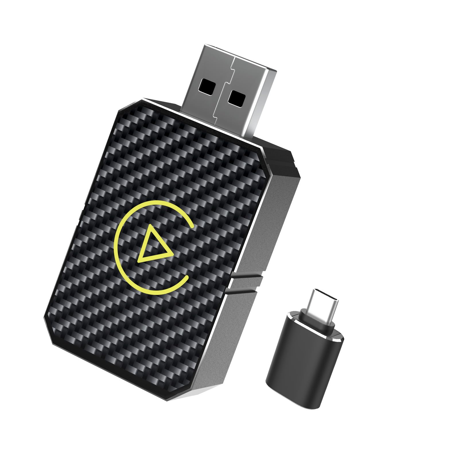 Wireless CarPlay Adapter UK 2024 Upgraded Plug & Play, Wired to Wireless CarPlay Dongle for iPhone iOS 10+ & Cars from 2016, Bluetooth Connection, Includes a USB-C Adapter