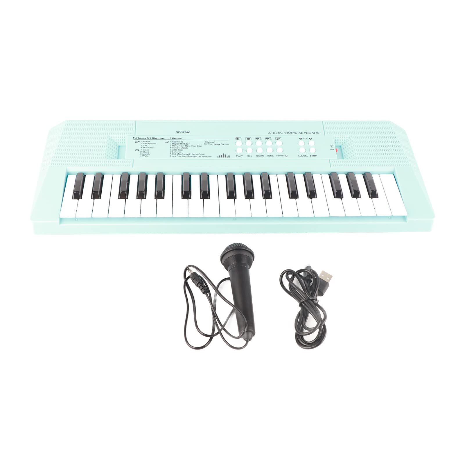 Drfeify Kids Electronic Piano Keyboard, 37 Keys, Built-in Microphone, 4 Rhythms, 4 Percussion Sounds, Educational Music Instrument for Children, Beginners, and Home Learning