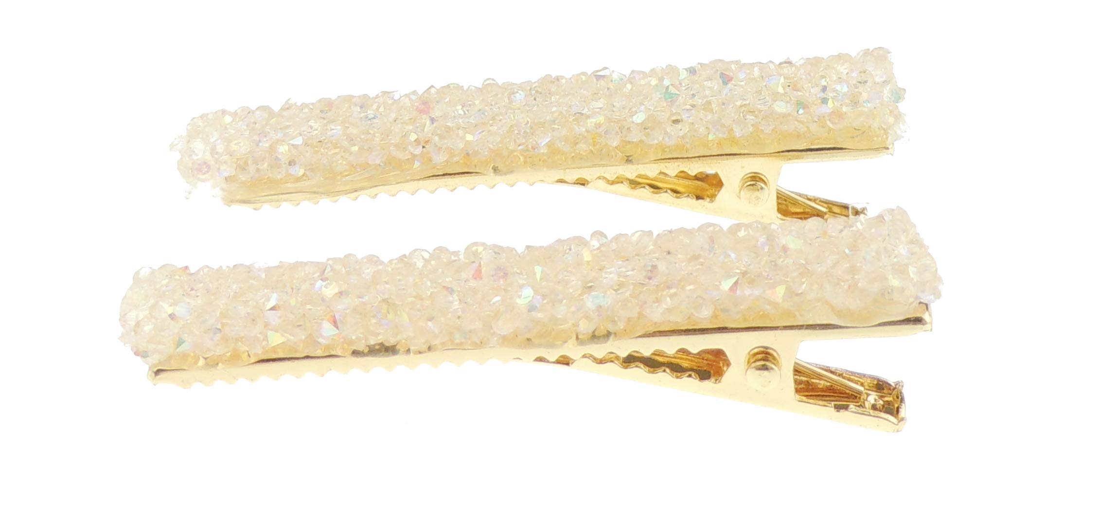 Womens Ladies Pair of 2 Sparkly Crystal Encrusted 6cm Croc Alligator Concord Hair Clips Girls Party Birthday Christmas Bridal Hairpin Accessories Hair Grip Bobby Pin Clip Slide (Pink)