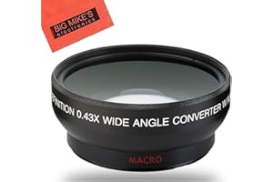 58mm .43X Wide Angle Lens for Canon Rebel T3, T3i, T5, T5i, T6, T6i, T7i, Eos 80D, Eos 77D Cameras with Canon EF-S 18-55mm f/