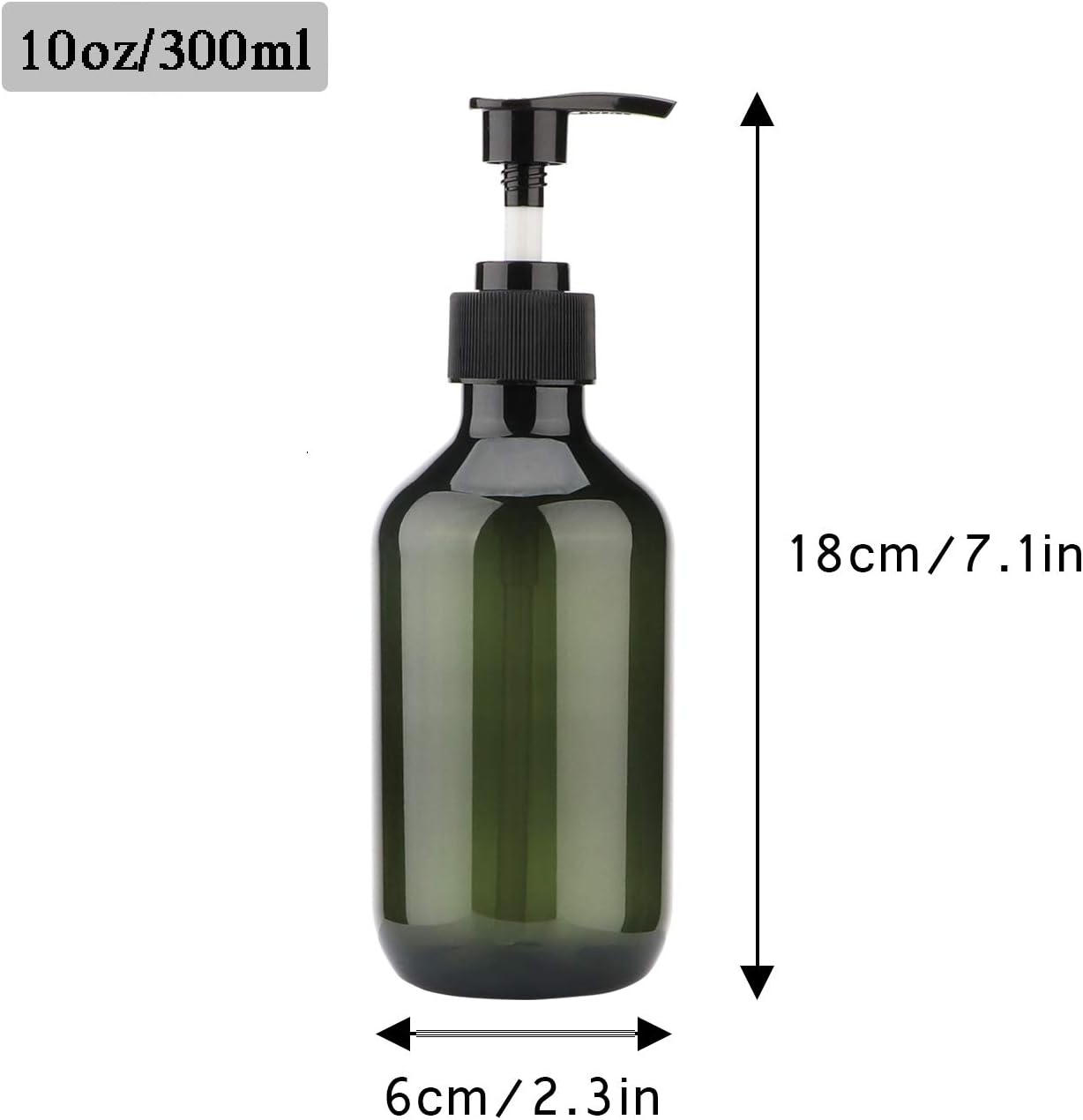 Sdoot Green Pump Bottle 2 Pack , 10oz Shampoo Pump Bottle Plastic Pump Dispenser Bottle for Shampoo Lotion Body Wash: Kitchen & Dining