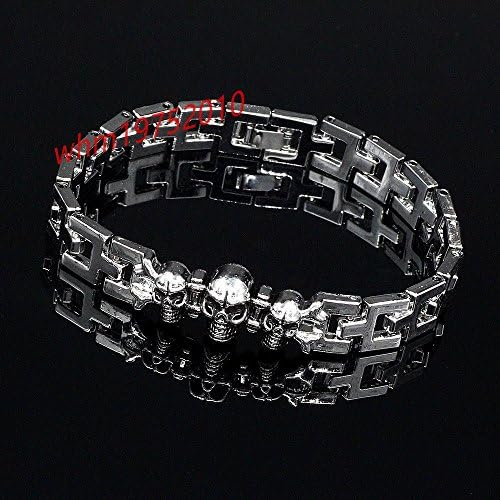 Flamboyantgoods Gothic Mens Stainless Steel Skulls Bangle Biker Bracelet Wristband Jewelry