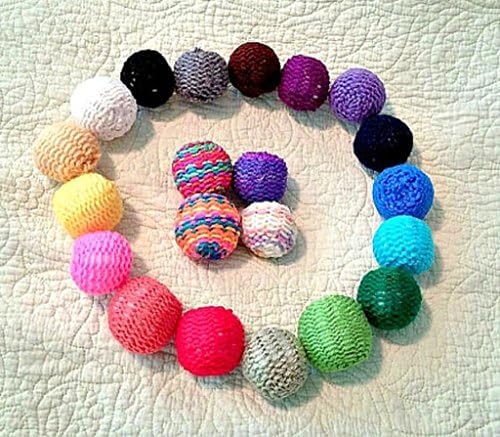 Knitted Balls Cat Toys Set / Optional Bell, Catnip, Valerian, Silver Vine
