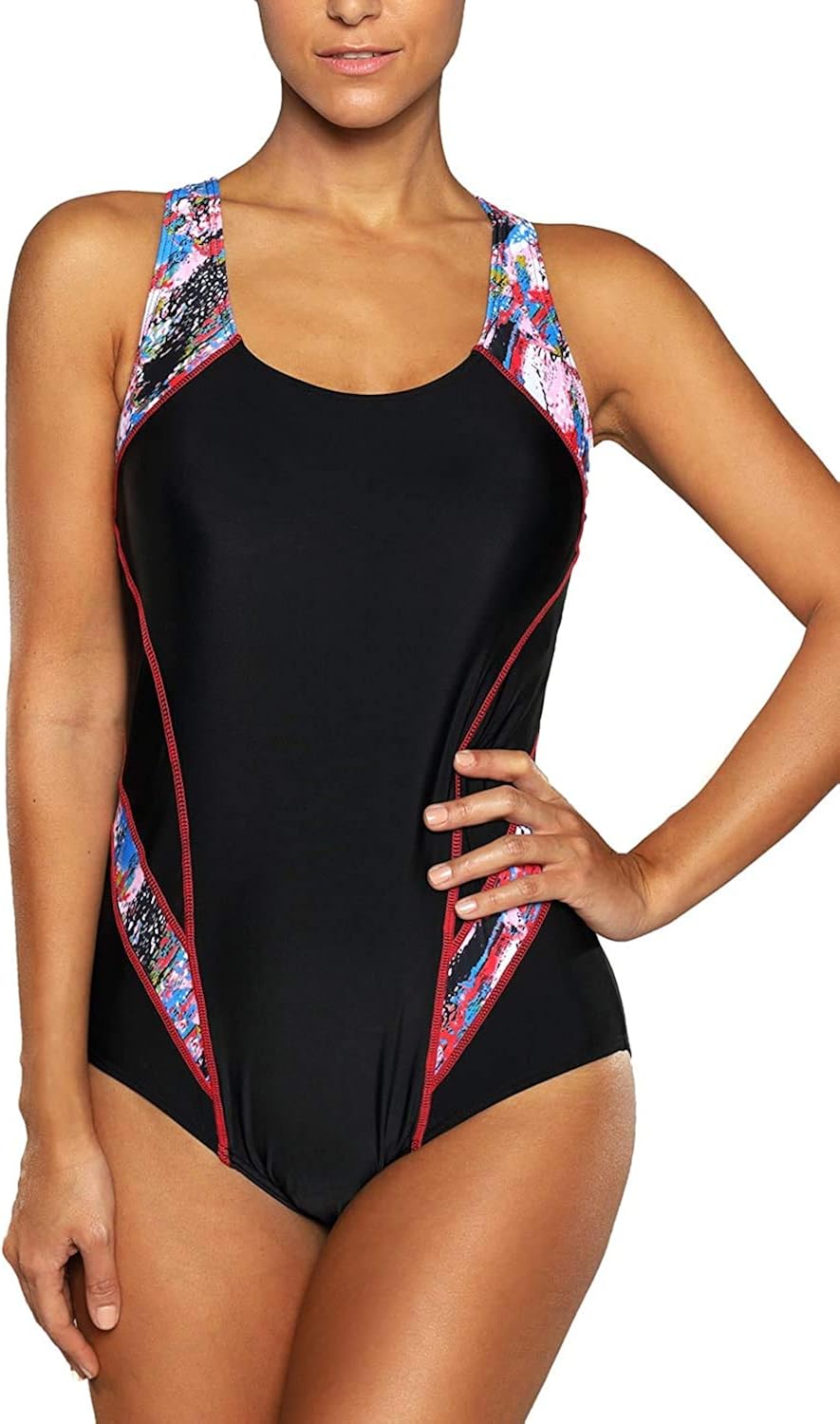 beautyin Women's One Piece Athletic Racerback Swimsuit Slimming Bathing Suit : Clothing