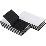 Melsan 2x4 Inch Adhesive Square Hook and Loop Tape - 12 Sets - Sticky Back Fastener for Indoor or Outdoor Use - Instead of Ho