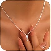 UMIAFE 925 Sterling Silver 14K Gold Plated CZ Clear Charm Chocker Dainty Layered Necklace Stack Water Droplet Pendant Chocker Chain For Women, Waterdrop Round Cubic Zirconia Cute Necklaces for Wedding Guest Sparking Fashion Double Teardrop Dewdrop Choker Chains Friendship Jewelry Gifts