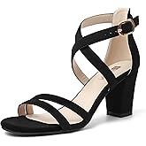 IDIFU Women's IN3 Gita Block Heel Open Toe Strappy Sandals Dress Shoes for Wedding Evening Prom