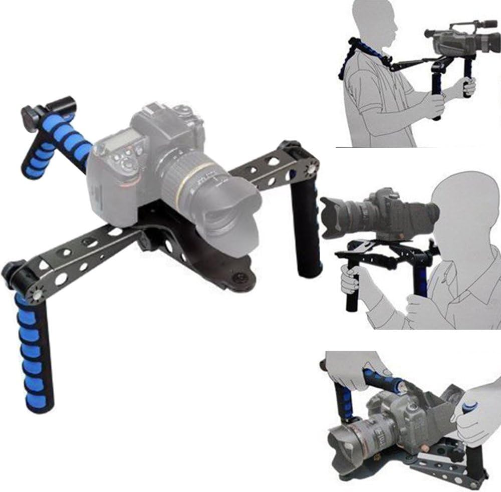 Patuo Patuo Foldable DSLR Shoulder Mount Rig for Camera Camcorder Movie Film Handle Steady Stabilizer Kit