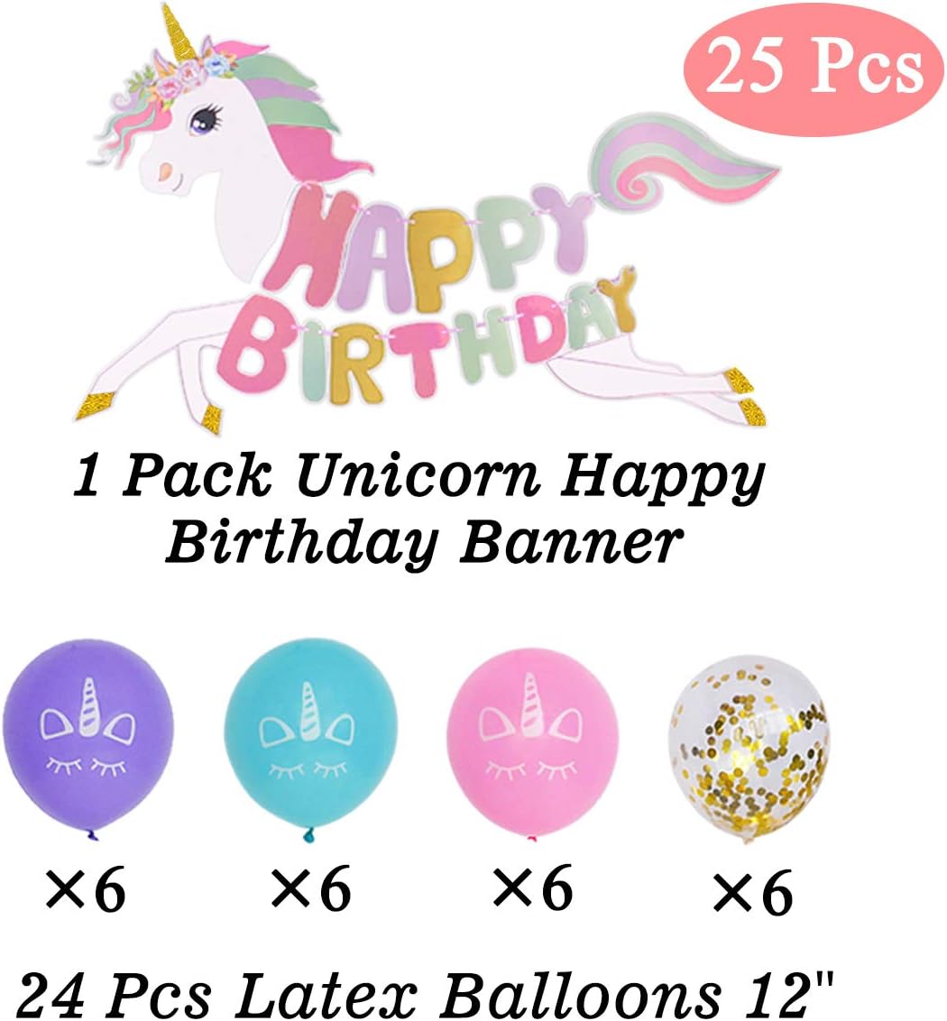218 Pack Unicorn Party Supplies Set, Unicorn Birthday Packs Includs Flatware,Spoons,Plates,Tablecloth,Cups,Straws,Napkins,Invitation cards, Balloon,Box,Banner,Cake Topper: Toys & Games
