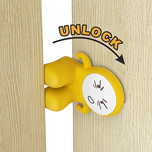 Baby Silicone Door Stopper Children Safety Finger Guards Prevent Baby Finger Pinch Injuries With Sturdy 3M Self Adhesive - Kung fu boy - Orange and White