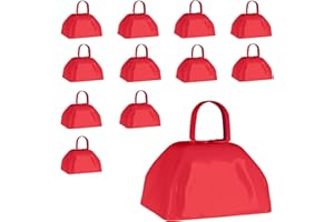 Windy City Novelties Metal Cowbell Novelty Noise Makers - 3 inch - 12 Pack - Red