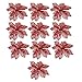 Ninko 10 Pieces 15 cm Artificial Hollow Poinsettia Red Flower With Shining Edge For Christmas Tree Wreath House Decoration Flower With Shining Edge