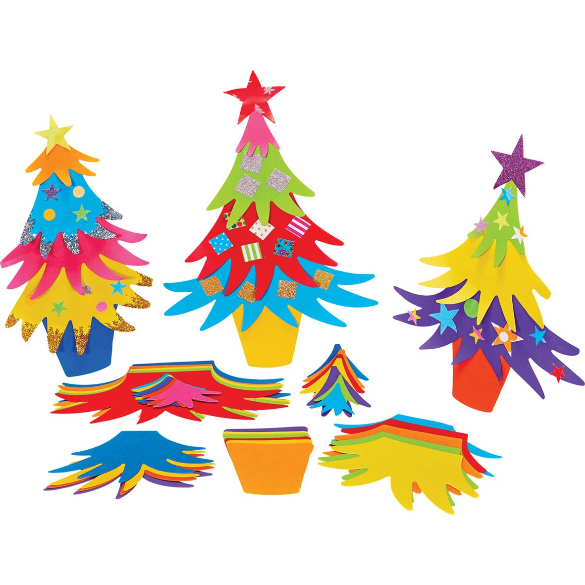 Springboard Mix and Match Layer Trees Christmas Craft Activity (Pack of 20)