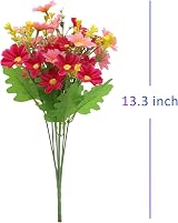 OWLKELA Artificial Silk Daisy Flowers 6 Bundles Multi Color for Indoor Outdoor view 2