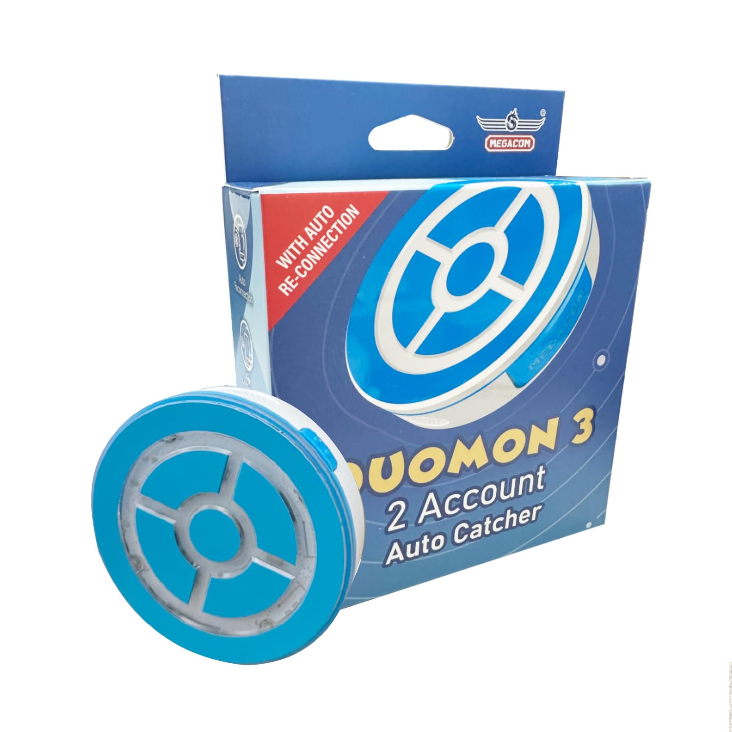 Megacom DuoMon3 2024ver.1P/2P Auto Catcher compatible for PoGo Plus, Rechargeable Pocket Go Accessory with Adjustable Lights, Vibration, Sound Notifications - DuoMon3 Basic