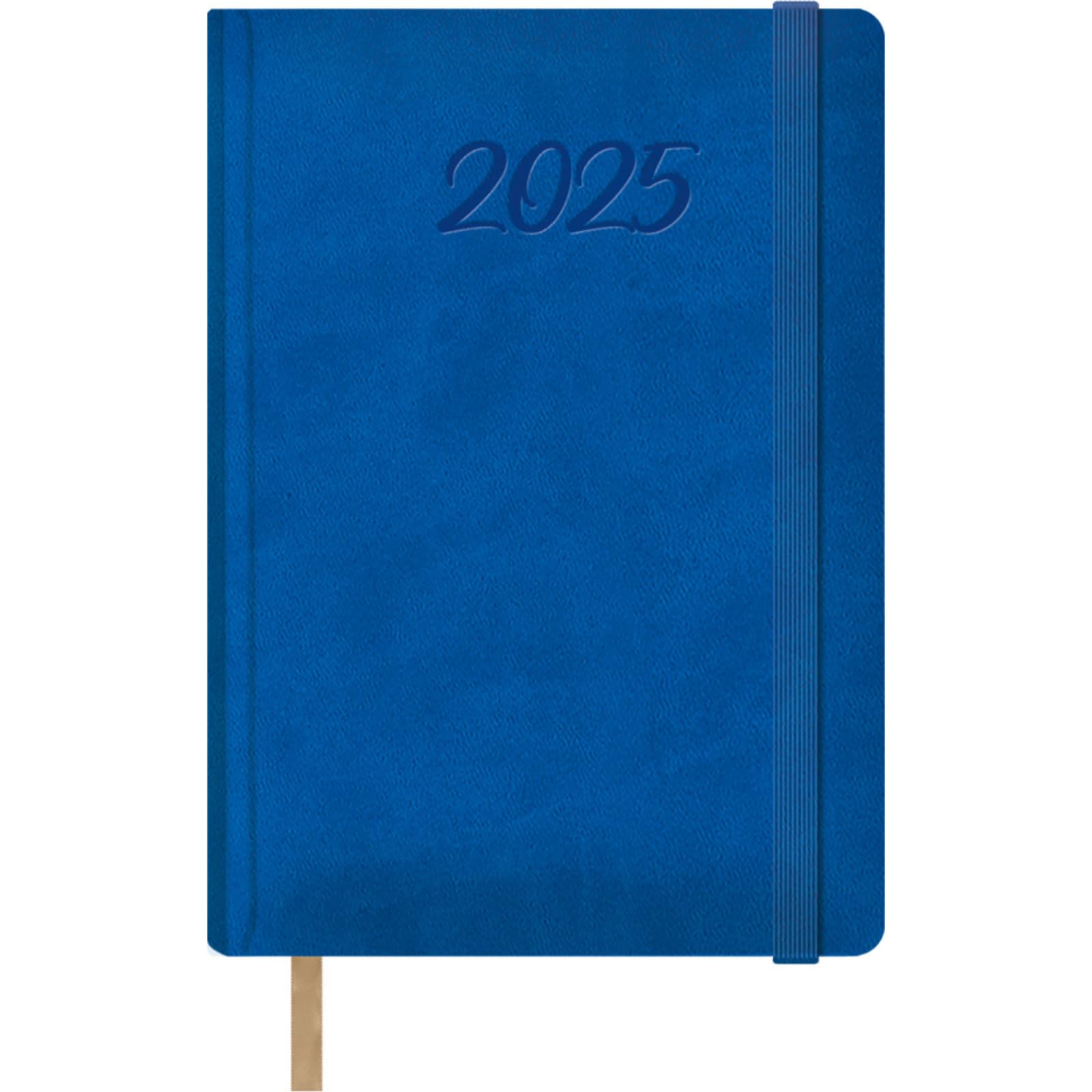 Dohe - 2025 Diary - Day by Page, A5 Size (15 x 21 cm), 12 Months January to December, Leatherette Hardcover, Planner in Spanish, Office Supplies - SAMBA Blue