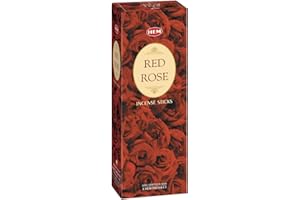 HEM Red Rose Premium Incense Sticks – (120 Sticks, 6 Boxes Inside) - 9 Inches Long,Dispel Negativity, Induce Relaxing Sleep, Spiritual Strength, Aromatherapy, and Strengthen Meditation Practices.
