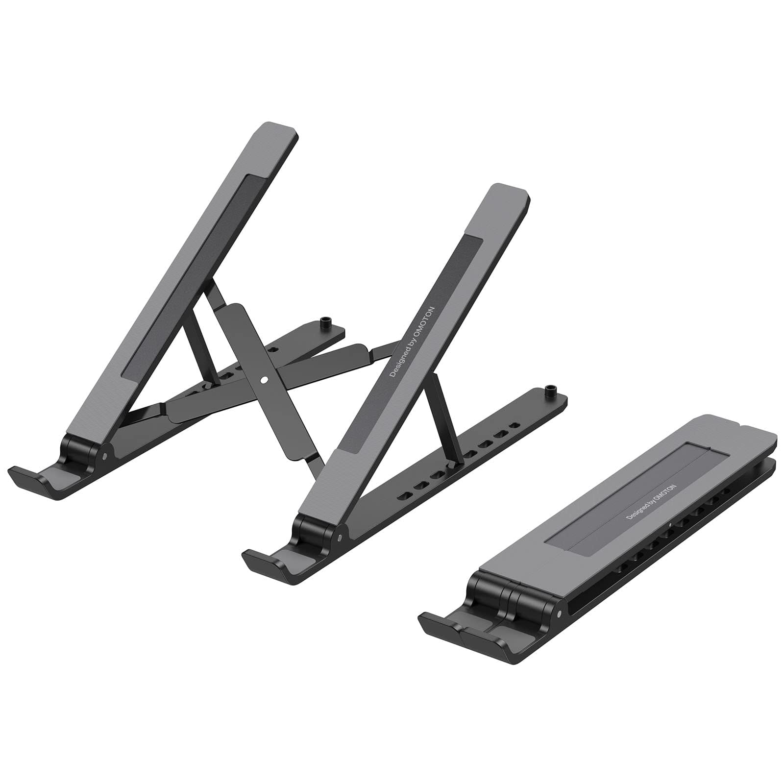 Portable Laptop Stand, OMOTON Laptop Stand for Desk Ergonomic 7-Levels Angles Adjustable Computer Stand, ABS Laptop Riser Holder Compatible with All Laptops and iPad(10-15.6") - Image 7