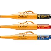 Pica Ink Set, Permanent Marker pens, 3 pens, Black, Blue, Red (Pack of 3) | 3 markers in black, red and blue I 1.5 mm lead I ideal for drill holes I waterproof I for almost all surfaces