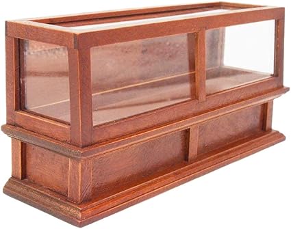 Luxury Miniature Wood Display Cabinet 1//12 Dollhouse Furniture Accessories