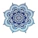 Large Round Lotus Flower Mandala Tapestry - 100% Cotton - Outdoor Beach Roundie - Hippie Gypsy Boho Throw Towel Tablecloth Wall Hanging Yoga/Picnic/Camping Mat - Ocean Blue Turquoise - 72