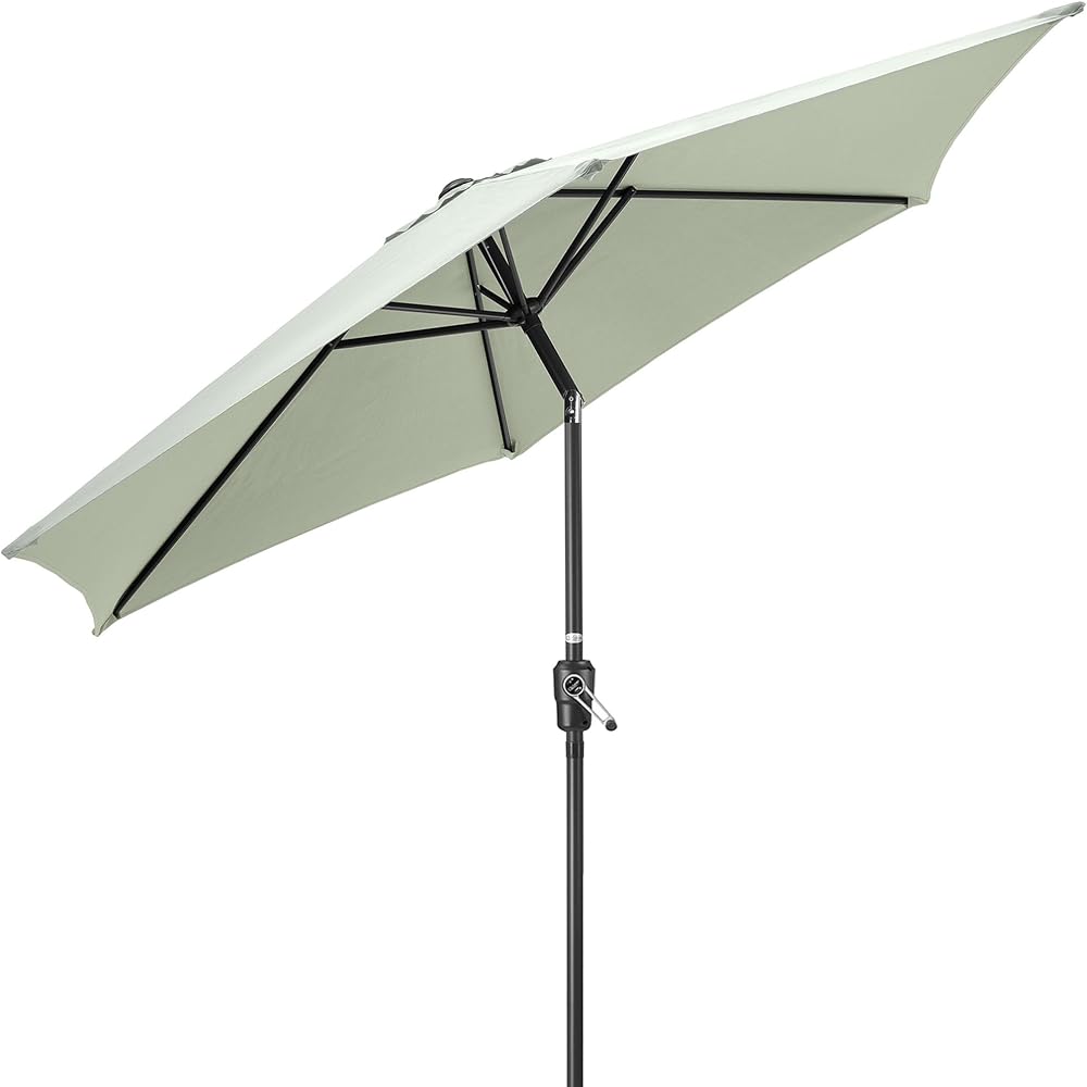 CHRISTOW Garden Parasol 2m Tilting Sun Shade Umbrella Navy Cream Sage