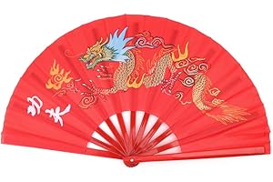 Hand Hold Wushu Practice Training Fan Chi Folding Traditional Chinese Kung Fu Martial Arts