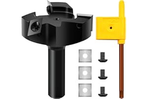 BGTEC CNC Spoilboard Surfacing Router Bits - Slab Flattening Router Bit 1/2" Shank, 2" Cutting Diameter with Round Shank Plan