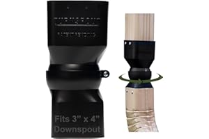 TurnSpout Directional Downspout Connector Black - Fits 3”x 4” downspouts