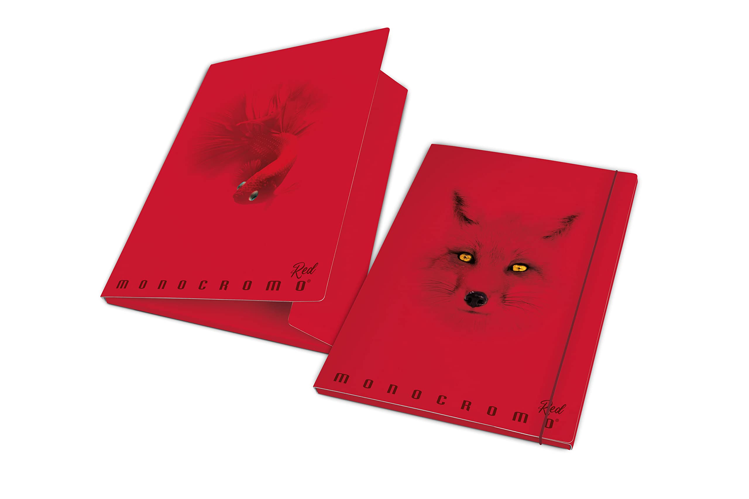 Folder 3 Flap Back 1,2; Monochrome Red, Pack of 6 Pieces