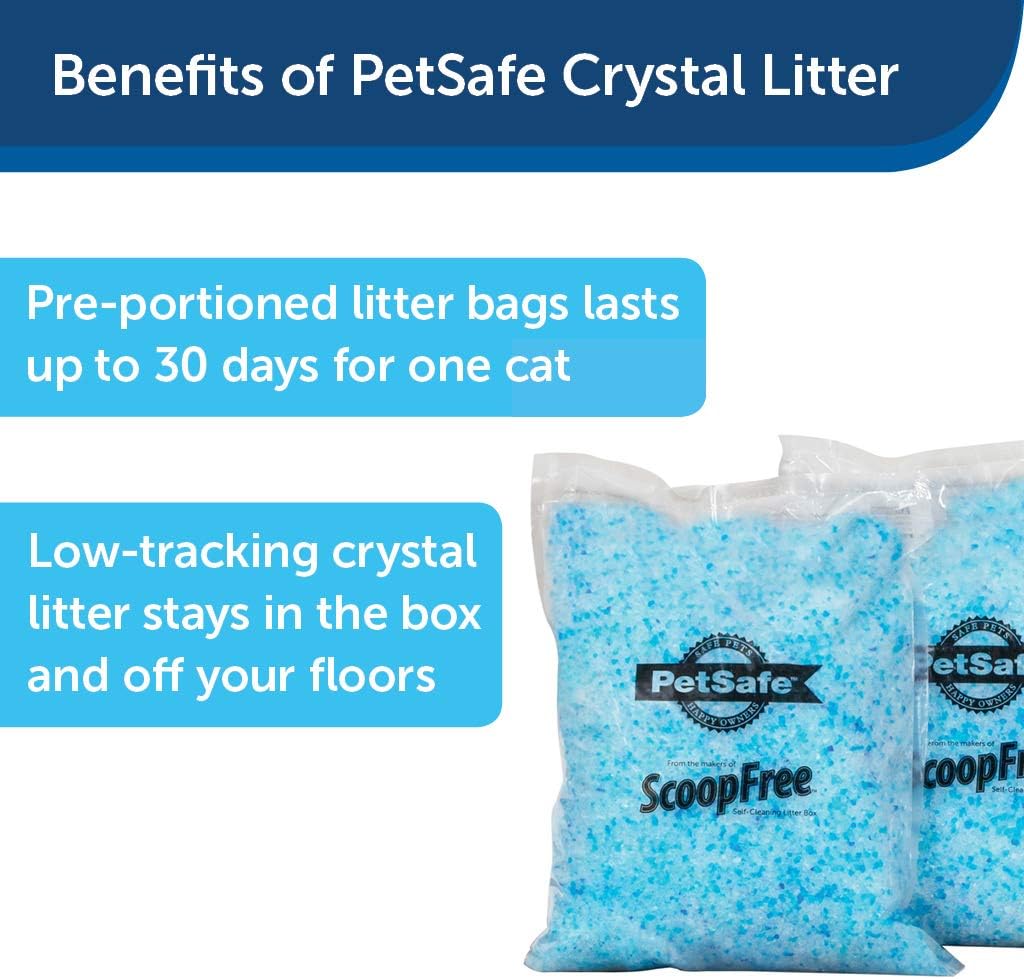 PetSafe ScoopFree Premium Blue Non Clumping Crystal Cat Litter, 2-Pack : Pet Supplies