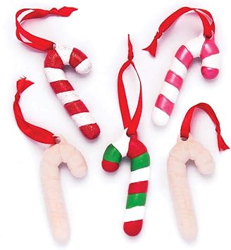 Lavoretti Di Natale Con Zucchero.Baker Ross Decorazioni In Ceramica A Forma Di Bastoncini Di Zucchero Pacco Da 5 Lavoretti Decorativi Di Natale Per Bambini Amazon It Giochi E Giocattoli