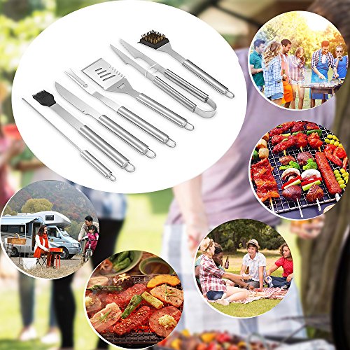 BBQ Grill Tool Set 19-Piece Heavy Duty Stainless Steel Barbecue Grill Accessories Utensils Kit with Aluminium Case, for Outdoor Grilling, Cooking, Camping, Party - Excellent BBQ Gift,GEYUEYA Home - Thumbnail 6