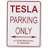 Adept Mechanism Tesla Parking ONLY Aluminum Street Sign